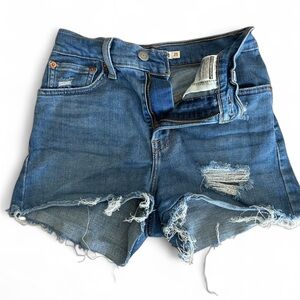 Levi's Blue Distressed Jean Shorts
